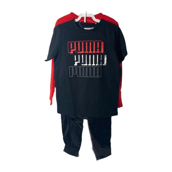 Puma Other - Puma Boy's Shirt's and Track Pants Outfit Black Long Sleeve Short Sleeve 3-Piece